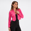 Veste bol&eacute;ro stretch manches longues rose fushia femme