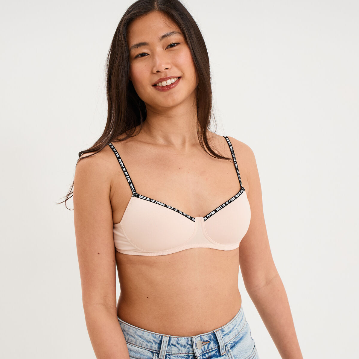 Soutien-gorge triangle padd&eacute; rose clair femme
