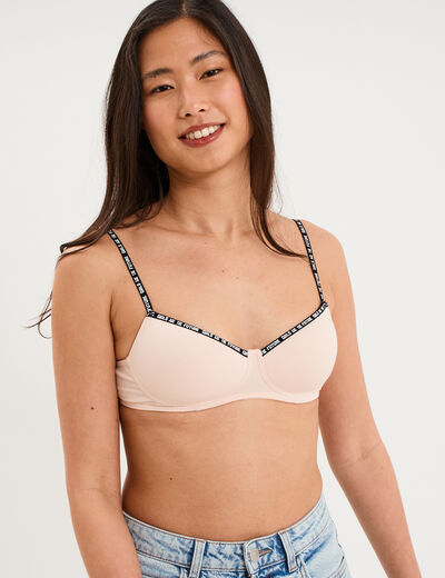 Soutien-gorge triangle padd&eacute; rose clair femme