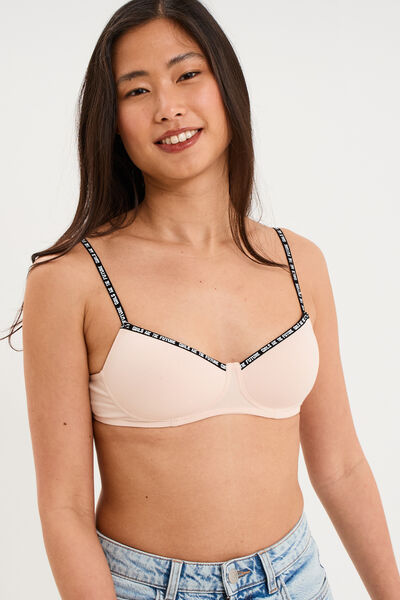 Soutien-gorge triangle padd&eacute; rose clair femme