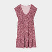 Robe patineuse manches courtes marron foncé femme