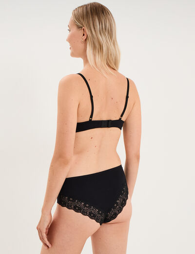 Soutien-gorge triangle micro dentelle noir femme
