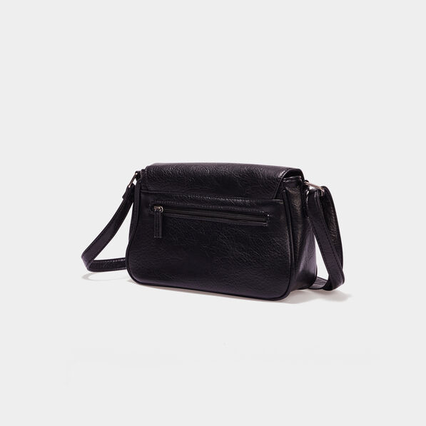 Sac cartable avec poches plaquées noir femme