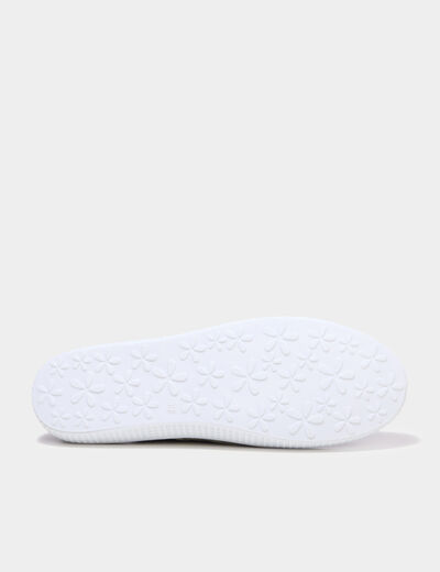 Tennis basses en toile enfilage facile vert kaki femme