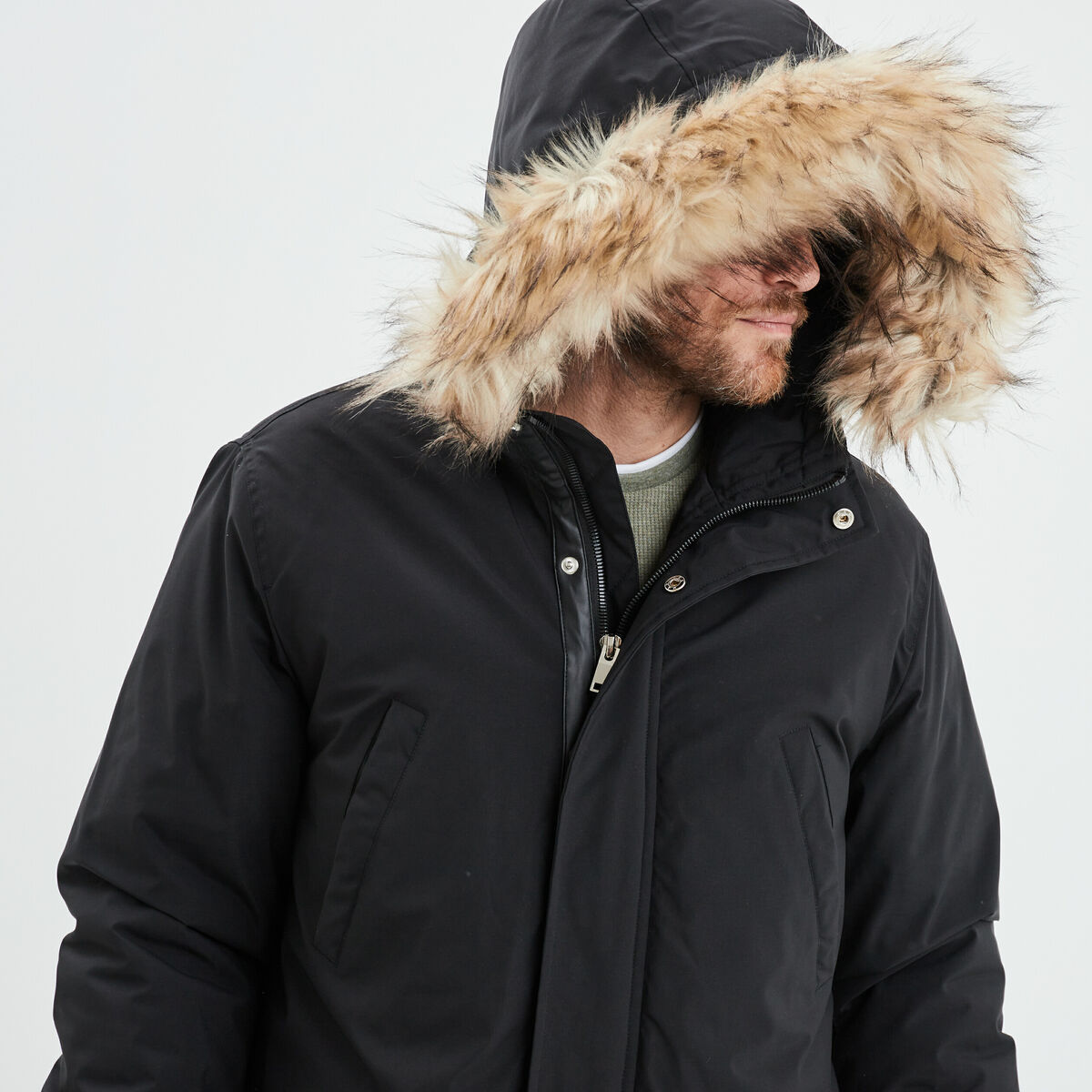 Parka RefrigiWear Noir Avec Capuche à Fourrure - Taille S/M, Occasion Très Bon état