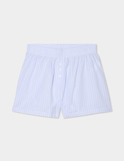 Short de pyjama coton blanc femme