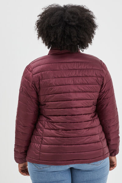 Doudoune ajustée manches longues prune femme grande taille