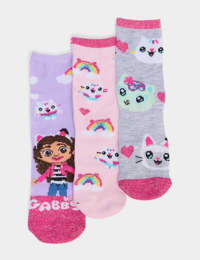 Lot 3 chaussettes Gabby maison magique multicolore fille
