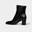 Bottines lisses talon bloc noir femme