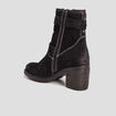 Bottes en cuir à talons noir femme