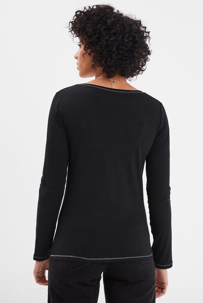 T-shirt manches longues noir femme