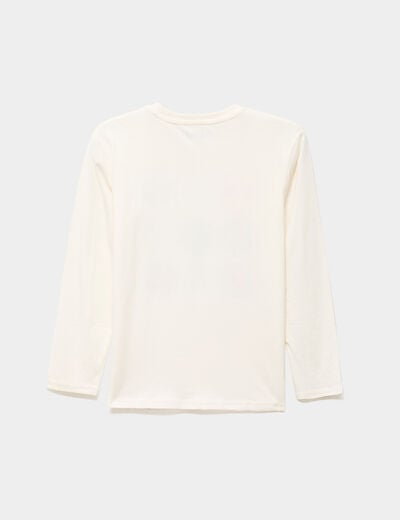 T-shirt manches longues coton ecru gar&ccedil;on