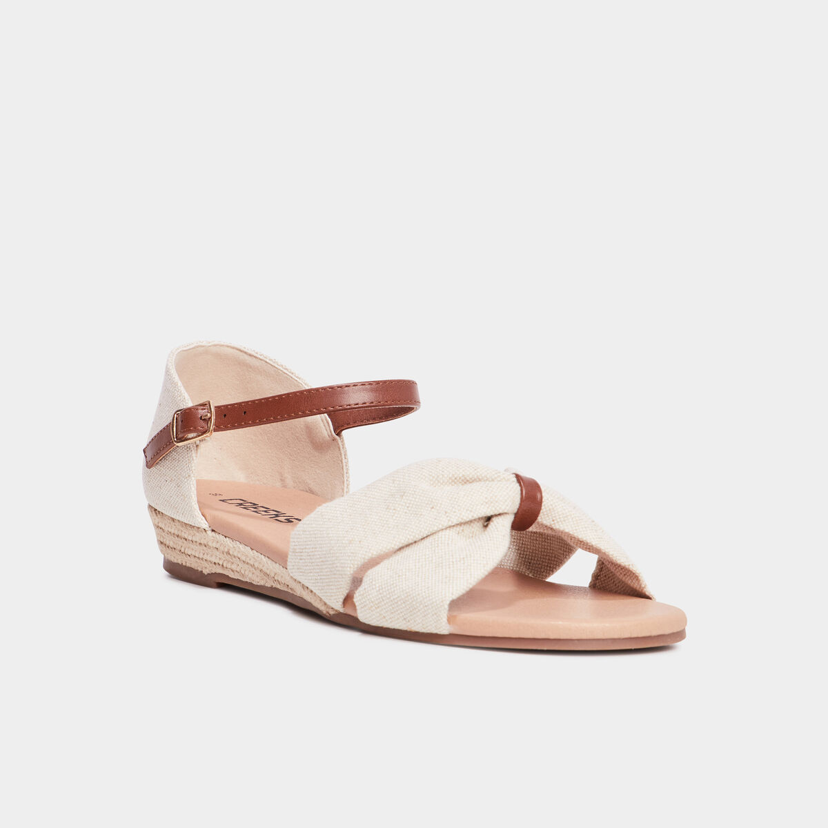Sandales compens&eacute;es Creeks blanc femme