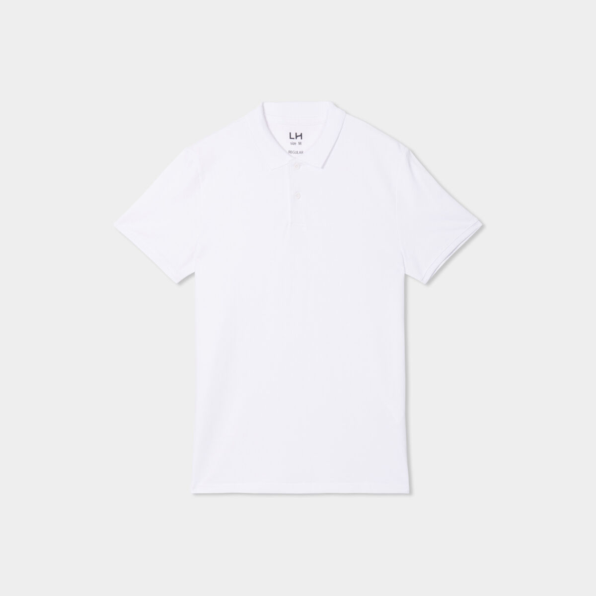 Polo en coton manches courtes blanc homme