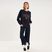 Sweat oversize logo NAF NAF brod&eacute; bleu fonc&eacute; femme