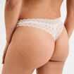 Tanga en dentelle blanc femme