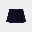 Jupe plissée velours bleu marine femme