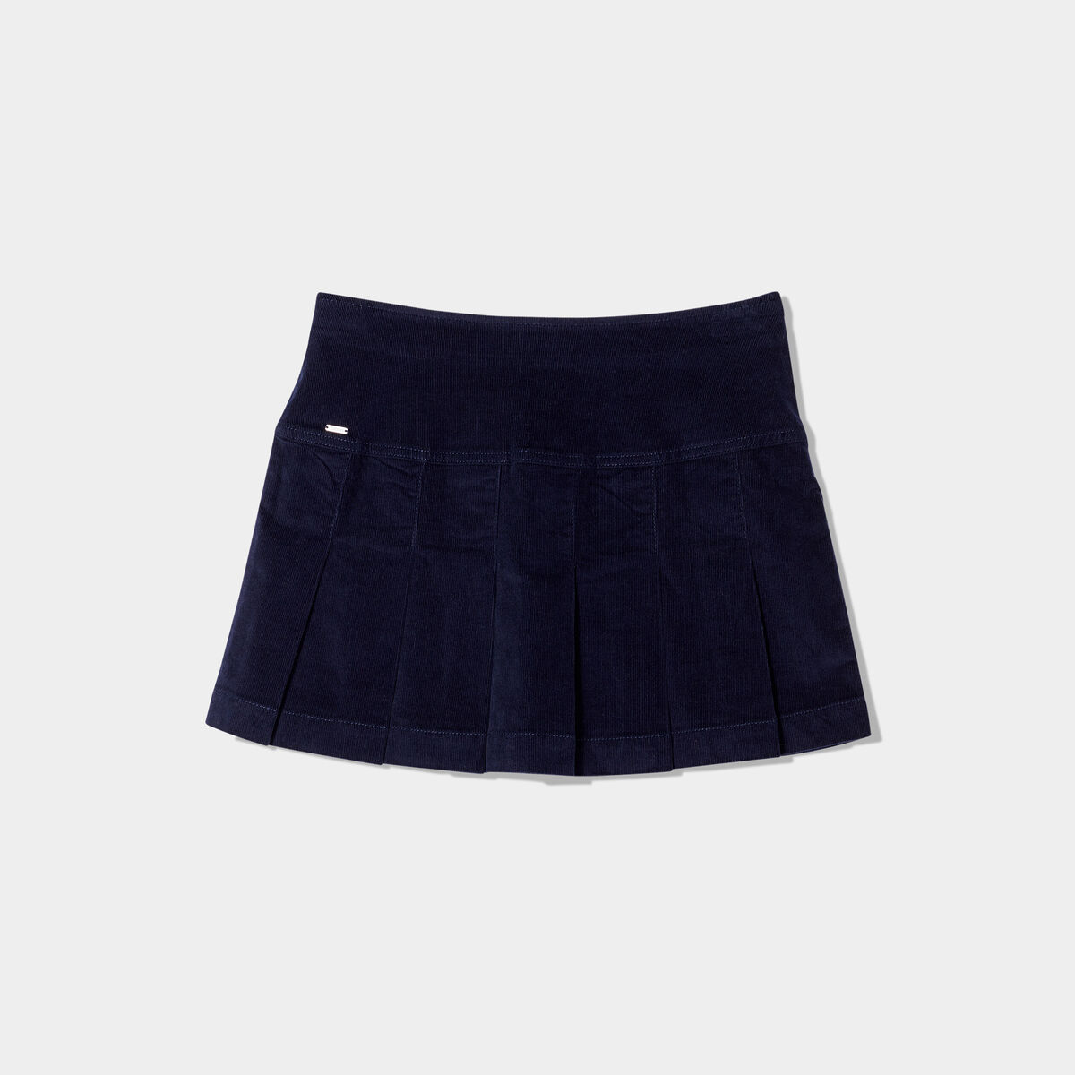 Jupe plissée velours bleu marine femme
