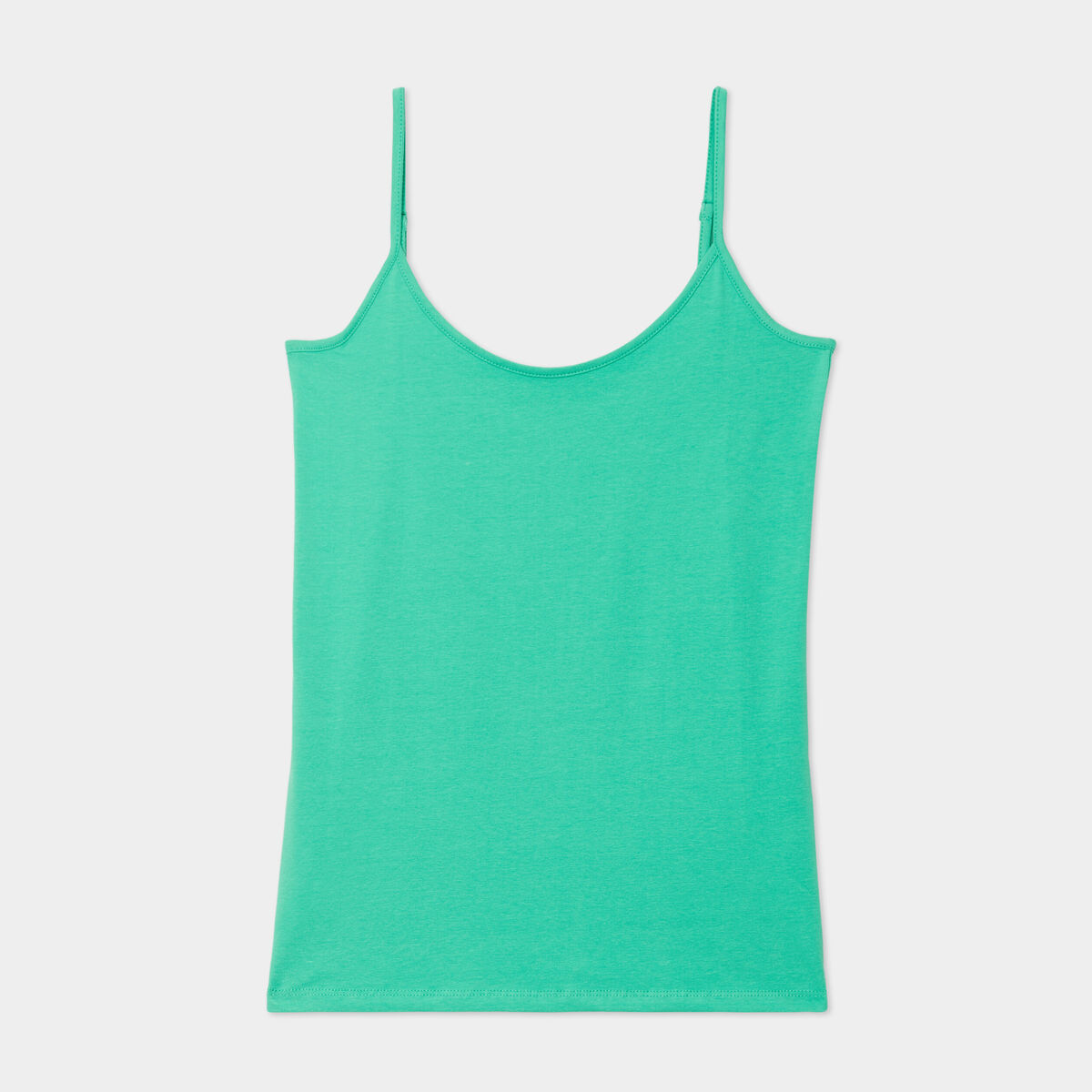 Débardeur coton bretelles réglables vert menthe femme