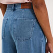 Jean large taille mi-haute &agrave; pinces denim double stone femme