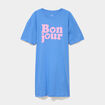Chemise de nuit coton manches courtes bleu electrique femme