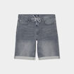 Bermuda droit &agrave; coulisse en jean denim gris homme