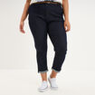 Jean chino cigarette avec ceinture denim brut femme grande taille