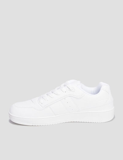 Tennis basses &agrave; lacets blanc homme
