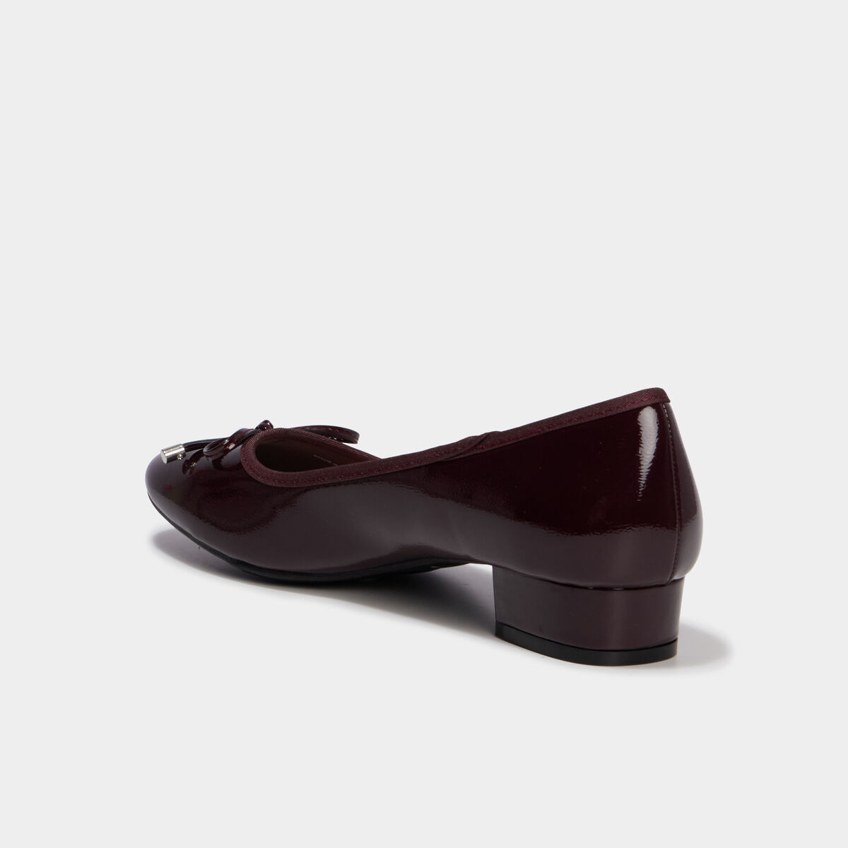 Ballerines &agrave; talons vernies bordeaux femme