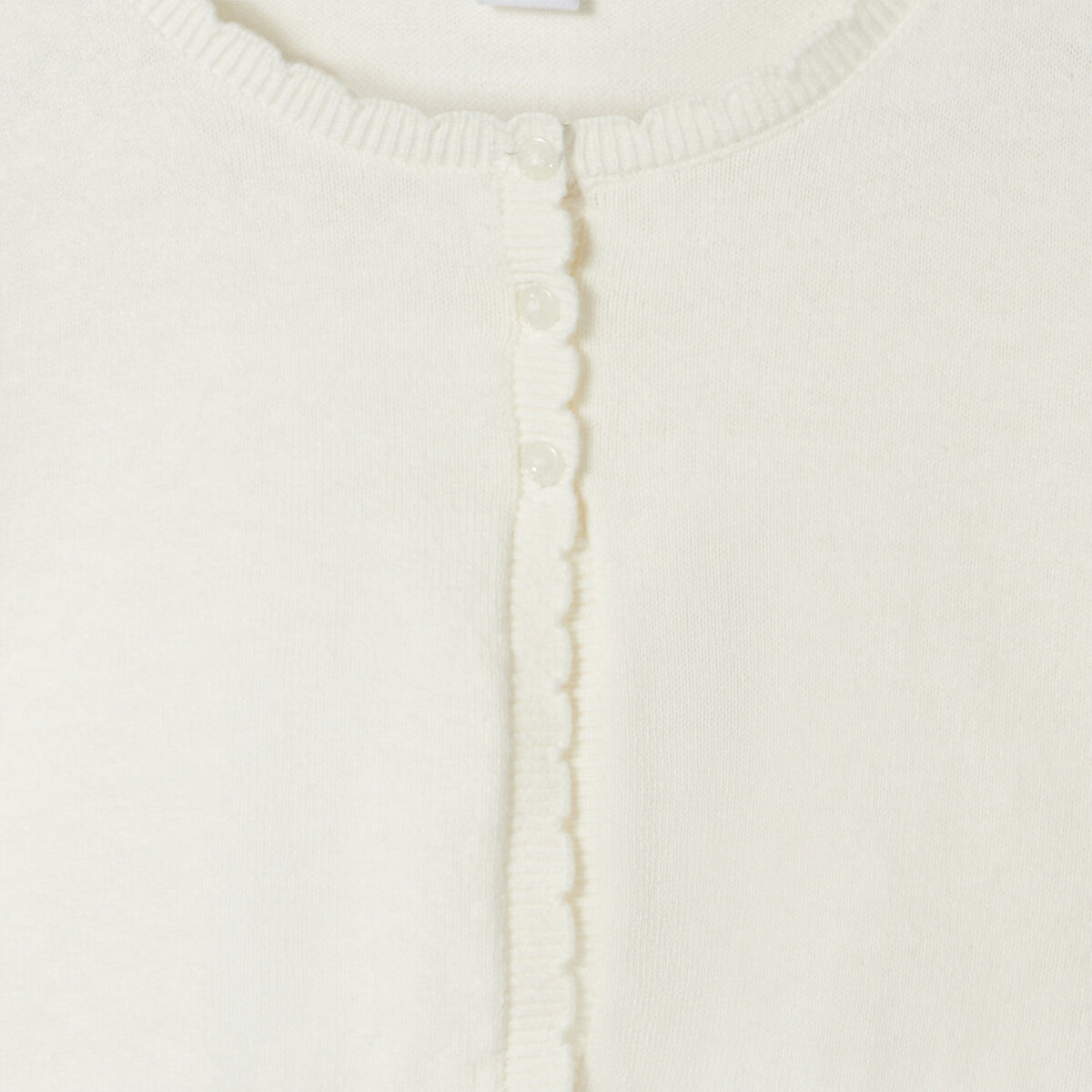 Gilet court manches longues ecru fille