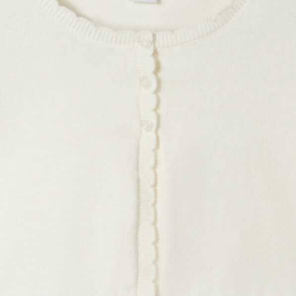 Gilet court manches longues ecru fille