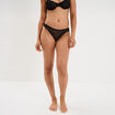 Tanga en dentelle doublure coton noir femme