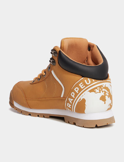 Bottines zip lacets Trappeur Babino jaune garçon