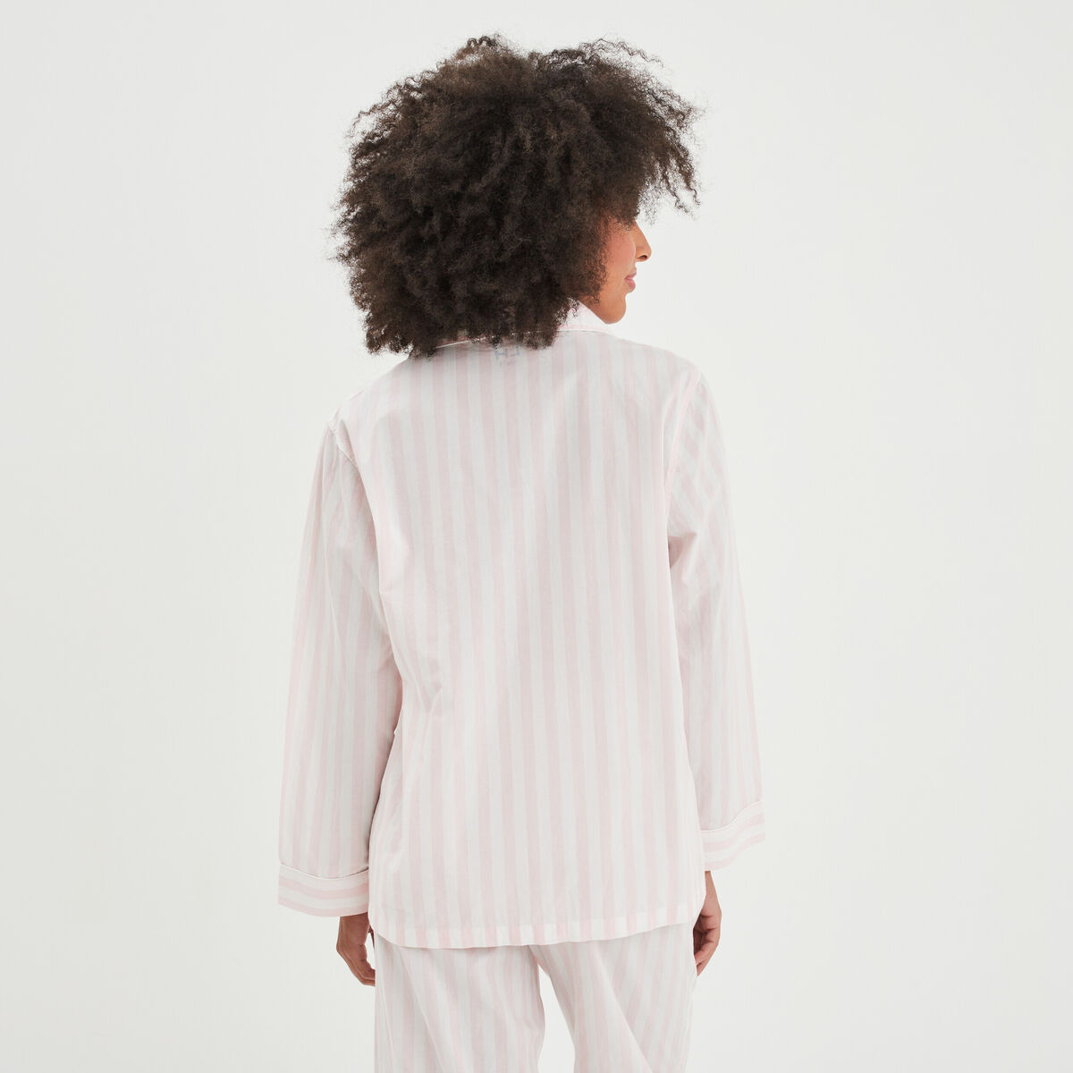 Ensemble pyjama pantalon chemise coton ecru femme