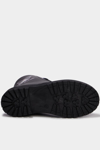 Boots &agrave; lacets crant&eacute;es Kuromi noir fille