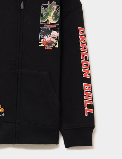 Sweat zippé à capuche Dragon Ball noir garçon
