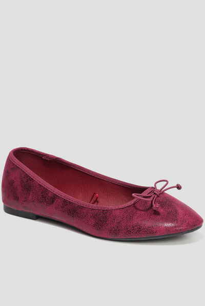 Ballerines irisées bordeaux femme
