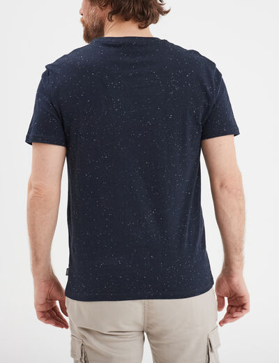 T-shirt coton manches courtes Creeks bleu marine homme