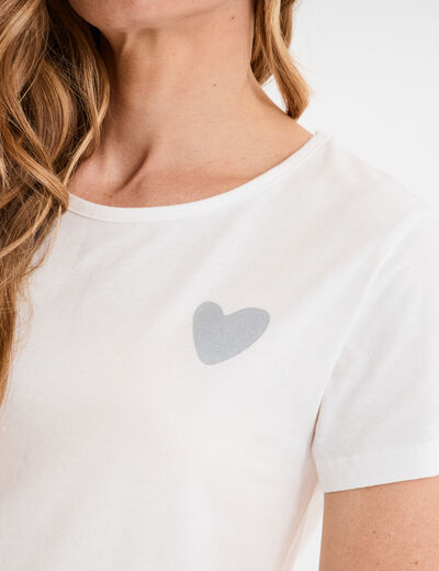 Ensemble pyjama short et t-shirt coton bleu gris femme