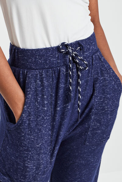 Bas de pyjama bleu femme