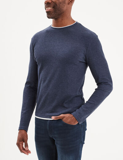 T-shirt col rond Creeks bleu marine homme