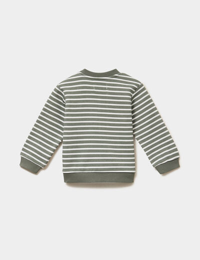 Sweat molletonn&eacute; manches longues vert kaki b&eacute;b&eacute; gar&ccedil;on