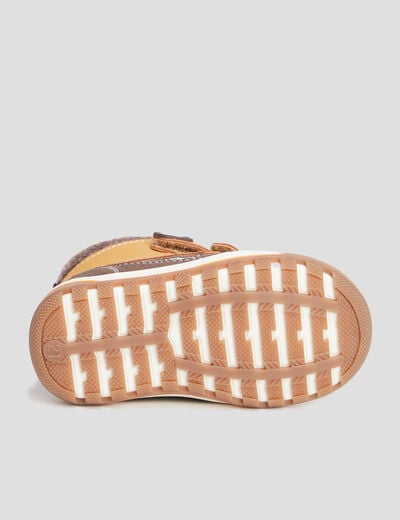 Bottines fourrées bout rond Trappeur camel bébé garçon