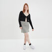Gilet court manches longues col en V noir femme