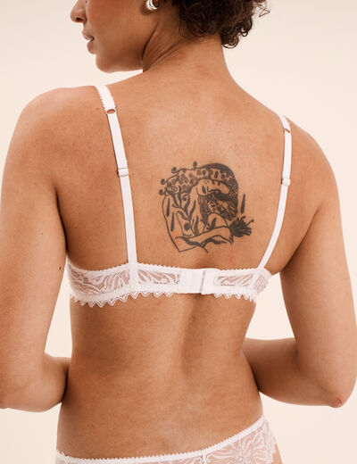 Soutien-gorge push up dentelle blanc femme
