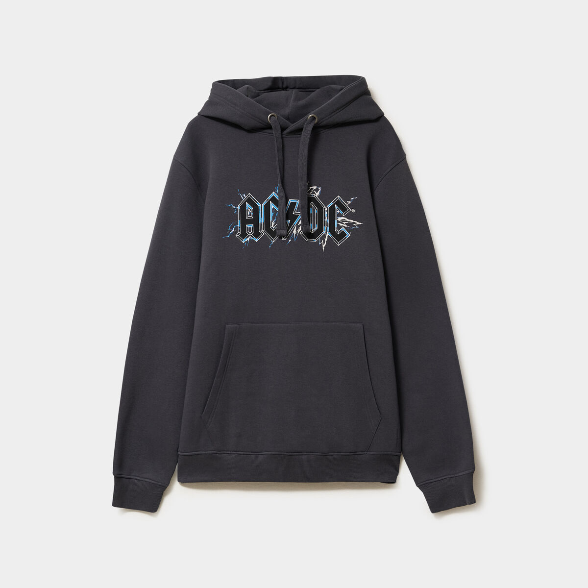 Sweat hoodie 1 poche AC/DC gris fonc&eacute; homme