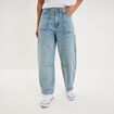 Jean balloon coton denim bleach femme