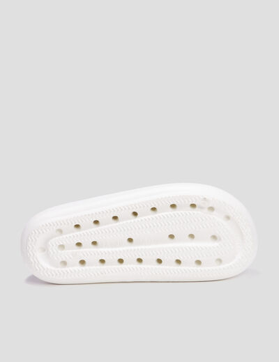 Mules compensées matelassés Wamea Beach blanc femme