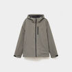 Blouson d&eacute;perlant fourr&eacute; &agrave; capuche gris homme