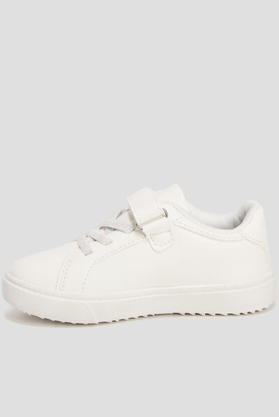 Tennis à lacets blanc fille